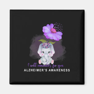 Heimerheimer Awareness Cute Elephant I'll Remember Magnet