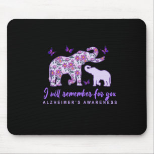 Heimerheimer Awareness Cute Elephant I'll Remember Mouse Pad
