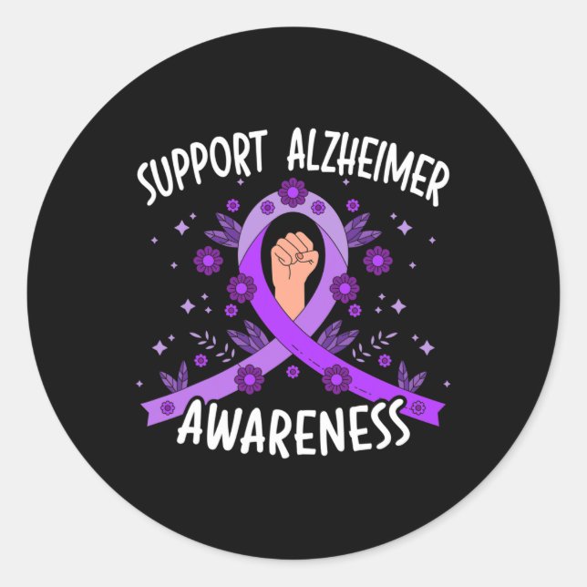 Heimerheimer Awareness Dementia Support 2  Classic Round Sticker (Front)