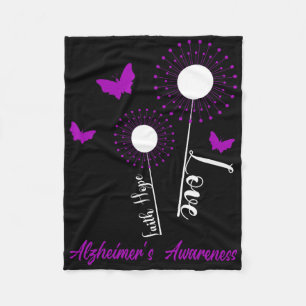 Heimerheimer Awareness Faith Hope Love Dandelion B Fleece Blanket