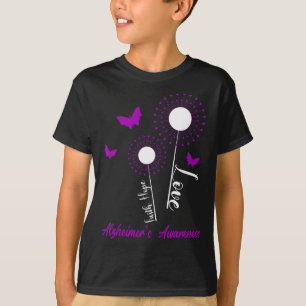 Heimerheimer Awareness Faith Hope Love Dandelion B T-Shirt