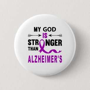 Heimerheimer Awareness Faith Purple Ribbon Support 6 Cm Round Badge