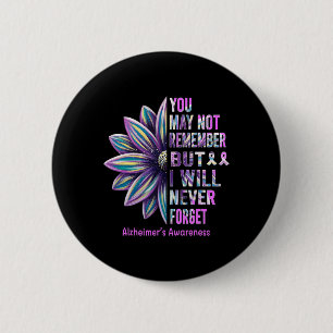 Heimerheimer Awareness Flower Remember Never Forge 6 Cm Round Badge