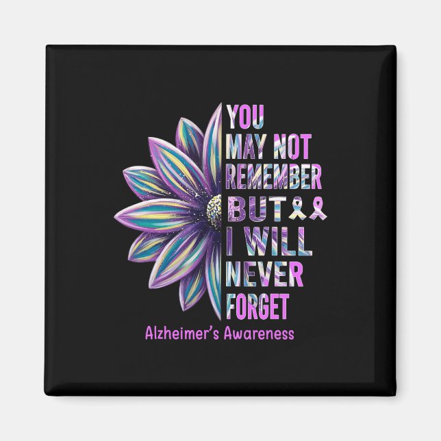 Heimerheimer Awareness Flower Remember Never Forge Magnet (Front)