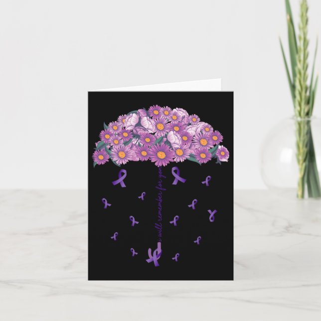 Heimerheimer Awareness Flower Umbrella I Will Reme Card (Front)