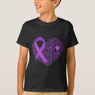 Heimerheimer Awareness Heart Purple Ribbon T-Shirt