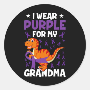 Heimerheimer Awareness I Wear Purple For My Grandm Classic Round Sticker