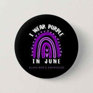 Heimerheimer Awareness I Wear Purple In June Heime 6 Cm Round Badge