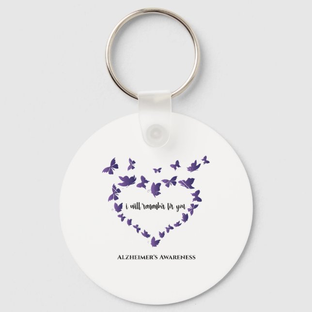 Heimerheimer Awareness I Will Remember For You Cut Key Ring (Front)