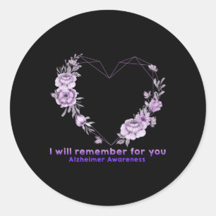 Heimerheimer Awareness I Will Remember For You Flo Classic Round Sticker