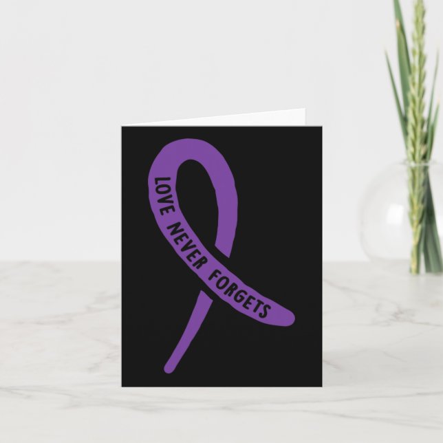 Heimerheimer' Awareness Love Never Forgets Purple  Card (Front)