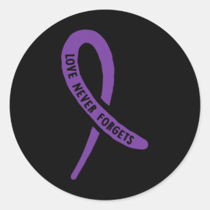 Heimerheimer' Awareness Love Never Forgets Purple Classic Round Sticker