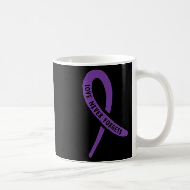 Heimerheimer' Awareness Love Never Forgets Purple  Coffee Mug (Right)