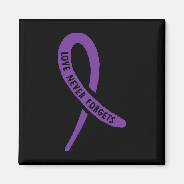 Heimerheimer' Awareness Love Never Forgets Purple  Magnet (Front)