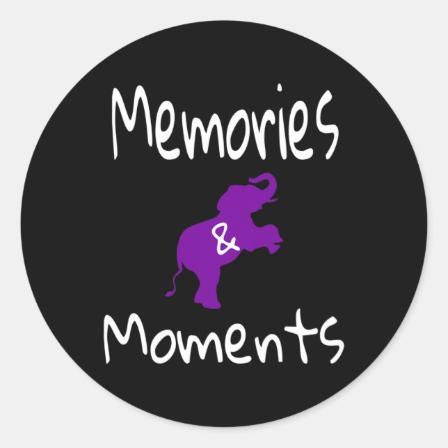 Heimerheimer Awareness Purple Elephant Support Mem Classic Round Sticker (Front)