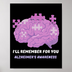 Heimerheimer Awareness Purple Month As I'll Rememb Poster
