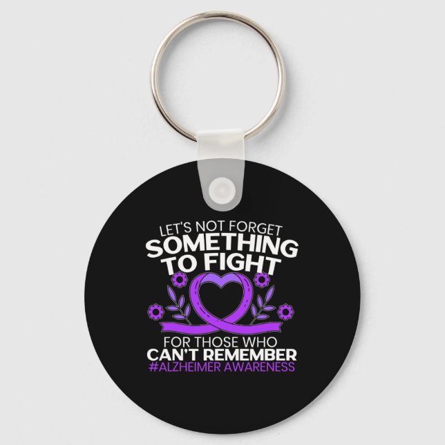 Heimerheimer Awareness Purple Ribbon 2  Key Ring (Front)