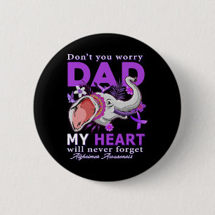 Heimerheimer Awareness Purple Ribbon My Heart Will 6 Cm Round Badge