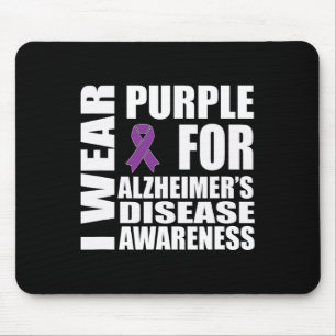 Heimerheimer Awareness Purple Ribbon Support Walk Mouse Pad