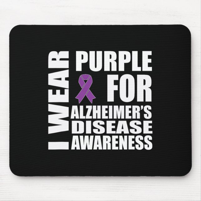 Heimerheimer Awareness Purple Ribbon Support Walk  Mouse Pad (Front)