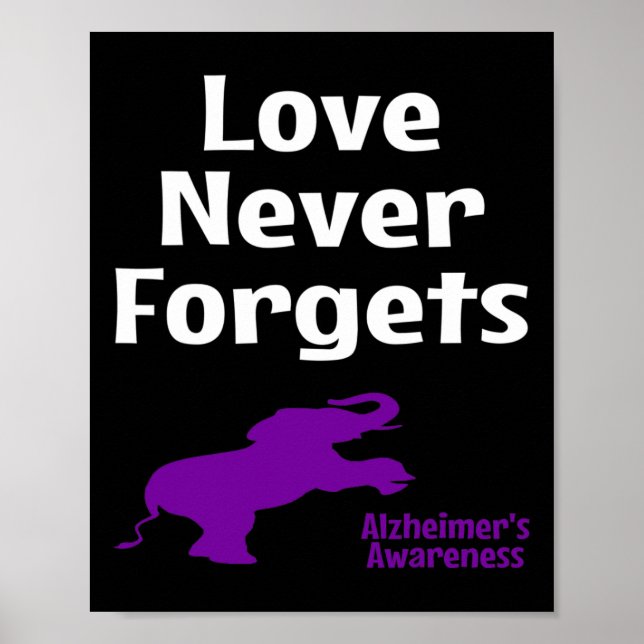 Heimerheimer Awareness Purple Support Love Never F Poster (Front)