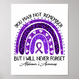 Heimerheimer Awareness Rainbow Will Never Forget P Poster