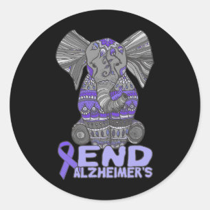 Heimerheimer Awareness Shirts And Gifts Purple Ele Classic Round Sticker