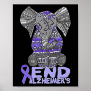 Heimerheimer Awareness Shirts And Gifts Purple Ele Poster