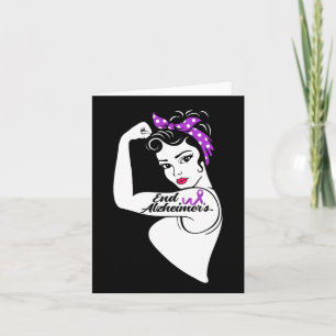 Heimerheimer Awareness Strong Purple Ribbon Women Card