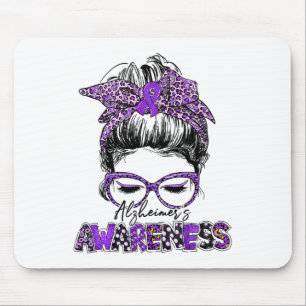 Heimerheimer Awareness Strong Purple Ribbon Women Mouse Pad