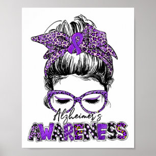 Heimerheimer Awareness Strong Purple Ribbon Women  Poster