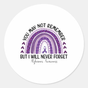 Heimerheimer Awareness You May Not Remember I Will Classic Round Sticker