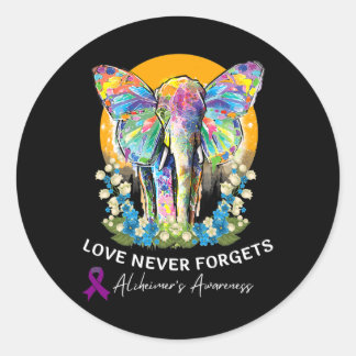 Heimerheimer Elephant Love Never Forgets Heimerhei Classic Round Sticker