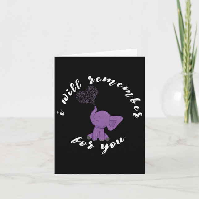 Heimerheimer Monat I Endheimer Purple Bow Elephant Card (Front)
