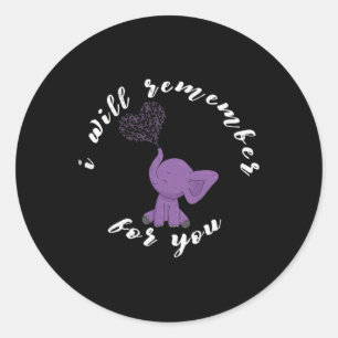 Heimerheimer Monat I Endheimer Purple Bow Elephant Classic Round Sticker