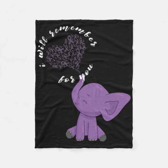 Heimerheimer Monat I Endheimer Purple Bow Elephant Fleece Blanket (Front)