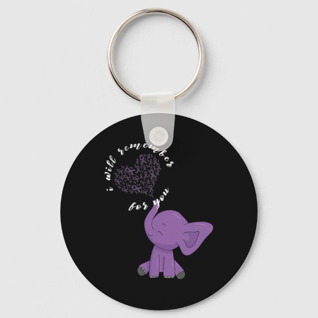 Heimerheimer Monat I Endheimer Purple Bow Elephant Key Ring (Front)