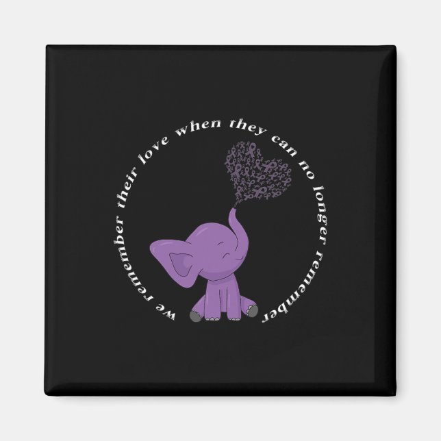 Heimerheimer Monat I Endheimer Purple Bow Elephant Magnet (Front)