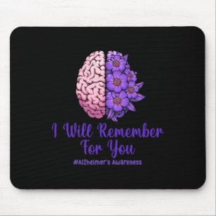 Heimerheimer Purple Floral Brain I Will Remember F Mouse Pad