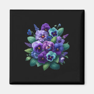Heimerheimer Purple Floral Pansy Dementia Heimerhe Magnet