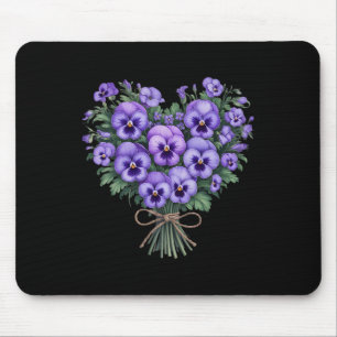 Heimerheimer Purple Floral Pansy Dementia Heimerhe Mouse Pad