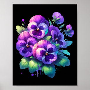 Heimerheimer Purple Floral Pansy Dementia Heimerhe Poster