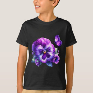 Heimerheimer Purple Floral Pansy Dementia Heimerhe T-Shirt