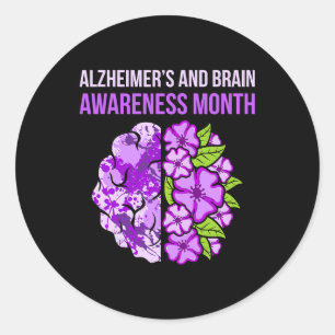 Heimerheimer's And Brain Awareness Month Purple Ri Classic Round Sticker