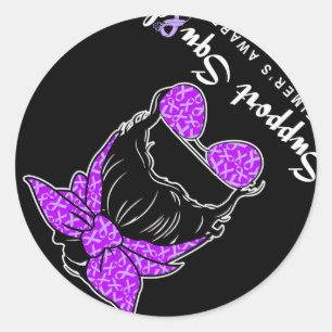 Heimerheimer's Awareness A Messy Bun Heimerheimer' Classic Round Sticker