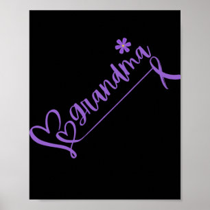 Heimerheimer's Awareness Grandma Remember Heart Pu Poster