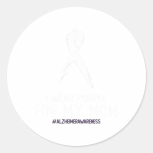 Heimerheimer's Awareness I Wear Purple For My Mum  Classic Round Sticker