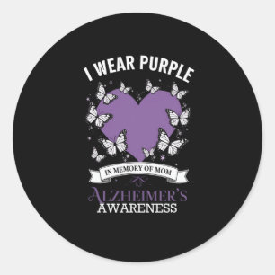 Heimerheimer's Awareness I Wear Purple In Memory O Classic Round Sticker