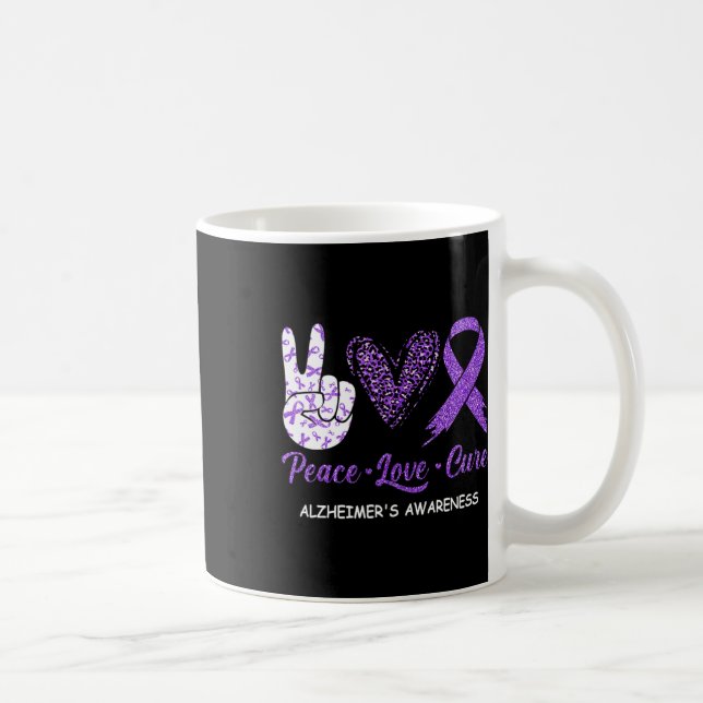 Heimerheimer's Awareness Peace Love Cure Leopard  Coffee Mug (Right)