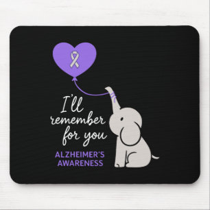 Heimerheimer's Awareness Purple Elephant I'll Reme Mouse Pad